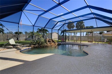 Freeform pool with waterfall