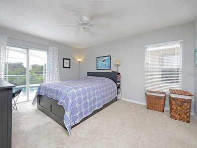 Master bedroom with water views and access to the 