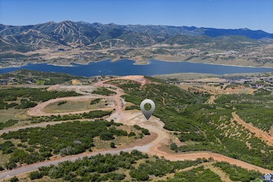 Bird's eye view of a water and mountain view