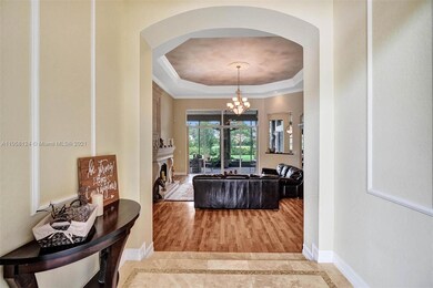View into the living room from foyer.
