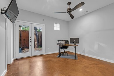 This first-floor bedroom features direct access to