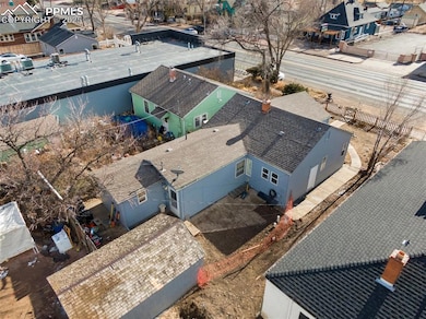 Aerial view of residential area