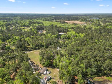 Aerial view with a wooded view
