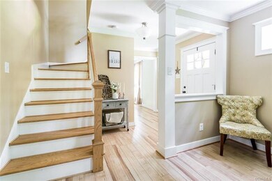 Foyer with beautiful wood floors