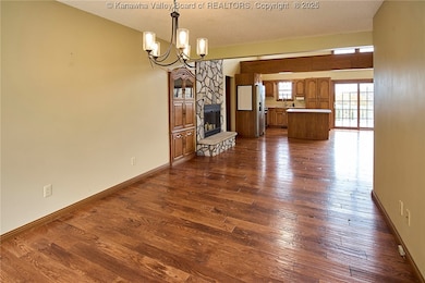 dining room through to living and kitchen