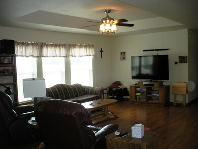 Living room with coffered ceiling