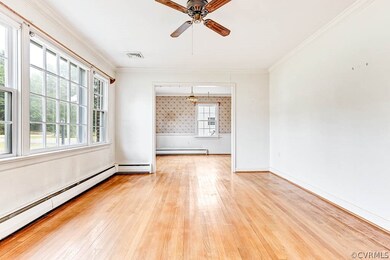 View from living room into dining room