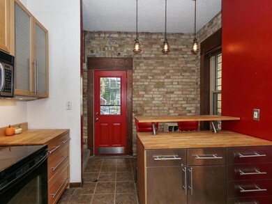 The kitchen walks out to the back patio area which