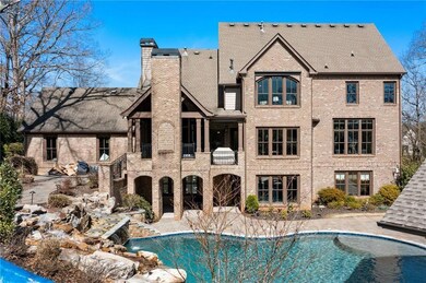 Outdoor pool with stairway and a patio