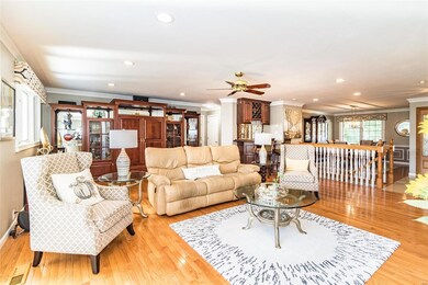 Spacious and inviting Great Room, notice all of the recessed lighting.