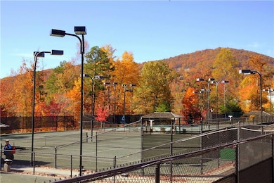 View of sport court featuring a mountain view