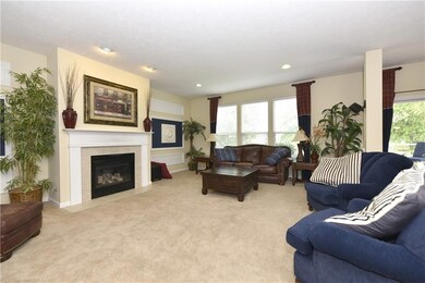 Oversized great room with nine foot ceilings and a four foot extension. So much space for a gracious room. Open to kitchen and breakfast room.