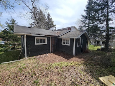 Rear view of house featuring roof with shingles