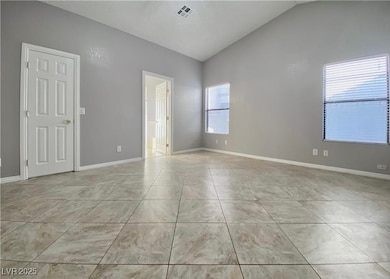 Primary bedroom with walk in closet on Left and pr