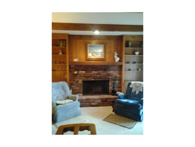 Close up of great room fireplace, gas start, wood 