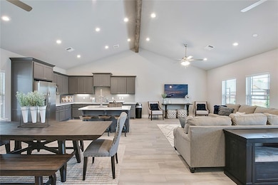 Living room featuring light hardwood / wood-style 