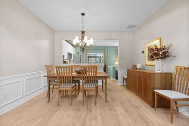 View to dining room and kitchen