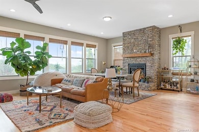 Stone fireplace surround