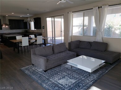 Open floor plan with large kitchen, dining area an