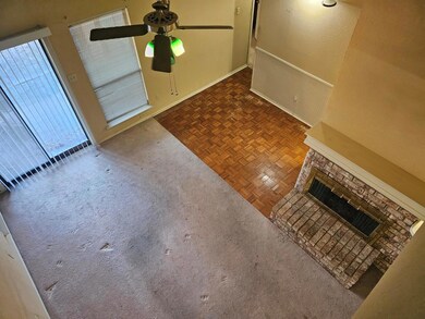 Unfurnished living room featuring parquet floors a