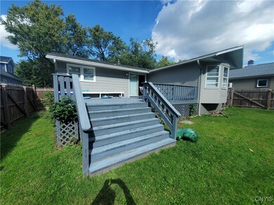 wide steps to large deck