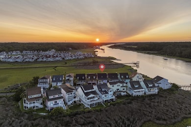 Aerial view at dusk of a water view