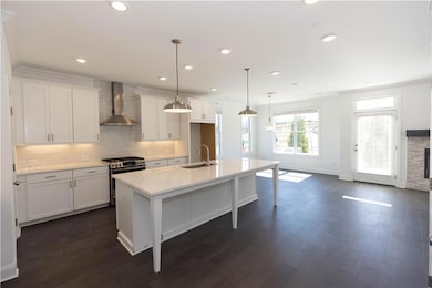 Gorgeous designer kitchen with large island. Imagi