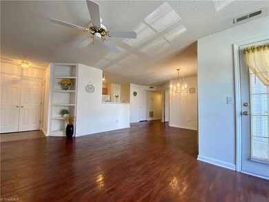Open living, dining, kitchen