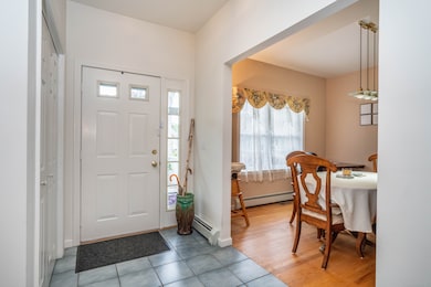 Front door, dining room