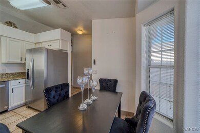 View of tiled dining area