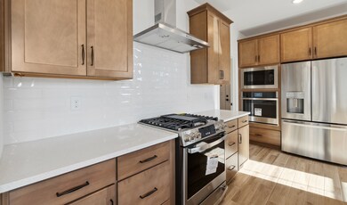 Kitchen with stainless steel appliances