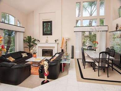 bright with lots of windows and fire place