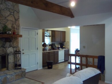 View from great room into kitchen
