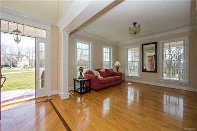 Impressive 2-story Foyer, diagonally installed oak