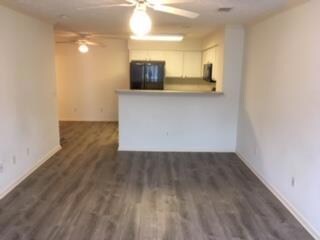 Living room with new luxury vinyl plank flooring 