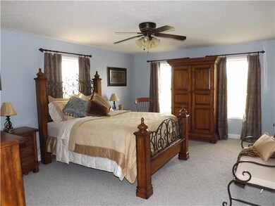 Master bedroom with custom built-in closets