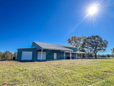 View of front facade with a metal roof and a front yard