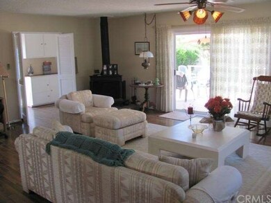 Huge family room with pot belly stove..