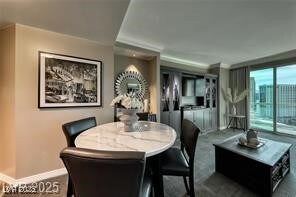 Dining space with baseboards