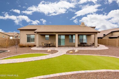 Artificial grass in backyard