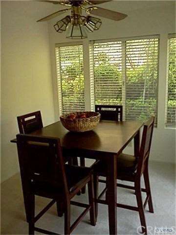 Completely separate breakfast room with view to ba
