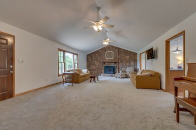 The large window is looking onto the deck.