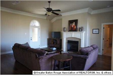 FAMILY ROOM WITH WOOD FLOORS, CROWN MOLDING AND FI