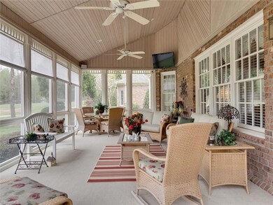 Spectacular Screened Porch measures 28x14, and provides wonderful outdoor entertaining space.  It connects with the deck and is only steps from the golf course!