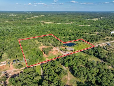 Aerial view of property's location with property parcel outlined