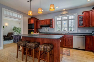 Kitchen in center of home