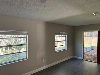 Bonus room view toward patio and backyard