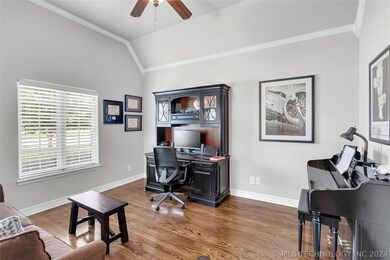 Office with storm shelter in closet.