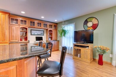 The kitchen features this flexible casual eating o