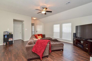 Recent neutral interior paint and window blinds.